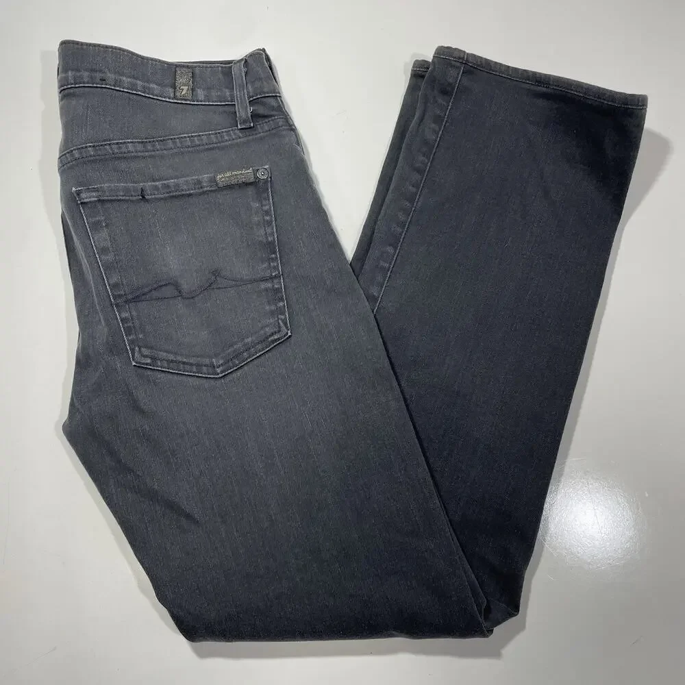 7 for All Mankind Jeans Mens 31x30 Gray Standard Straight Luxe Performance Denim